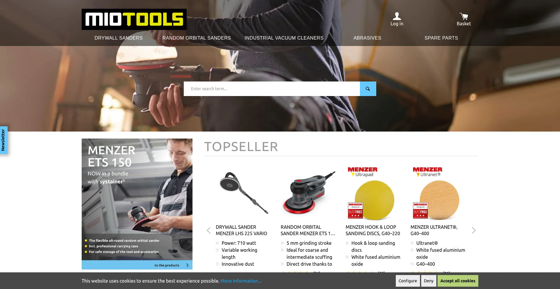 Website screenshot of Miotools.co.uk