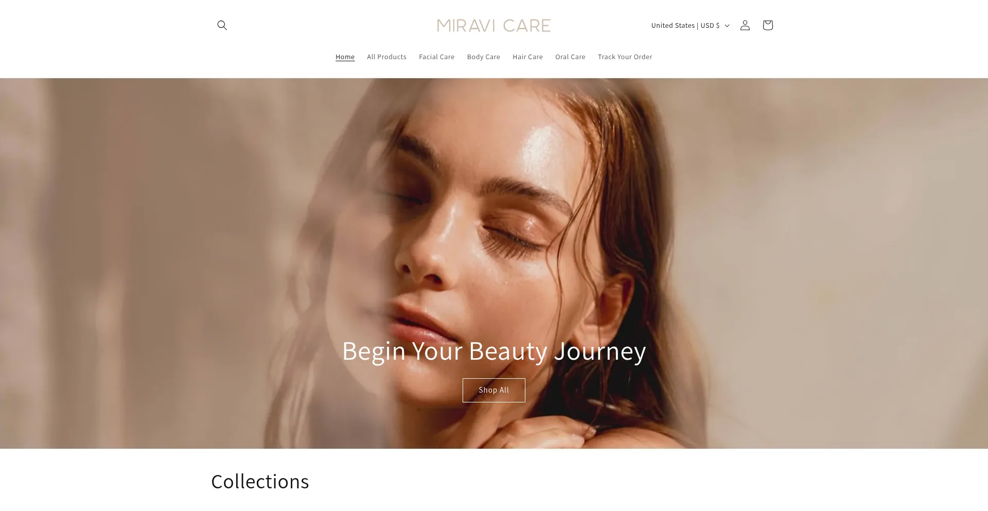 Website screenshot of Miravicare.com