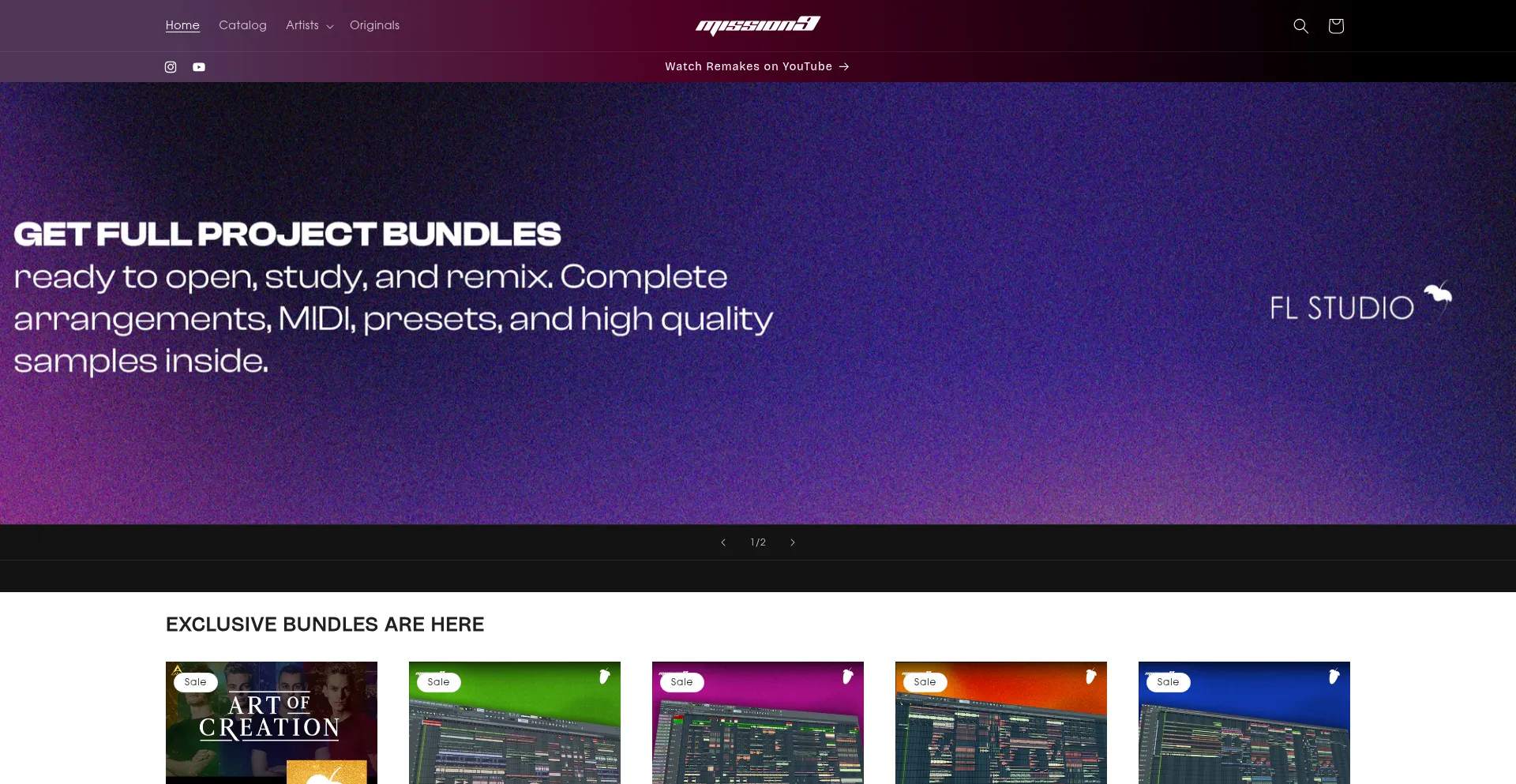 Website screenshot of Mission9.shop