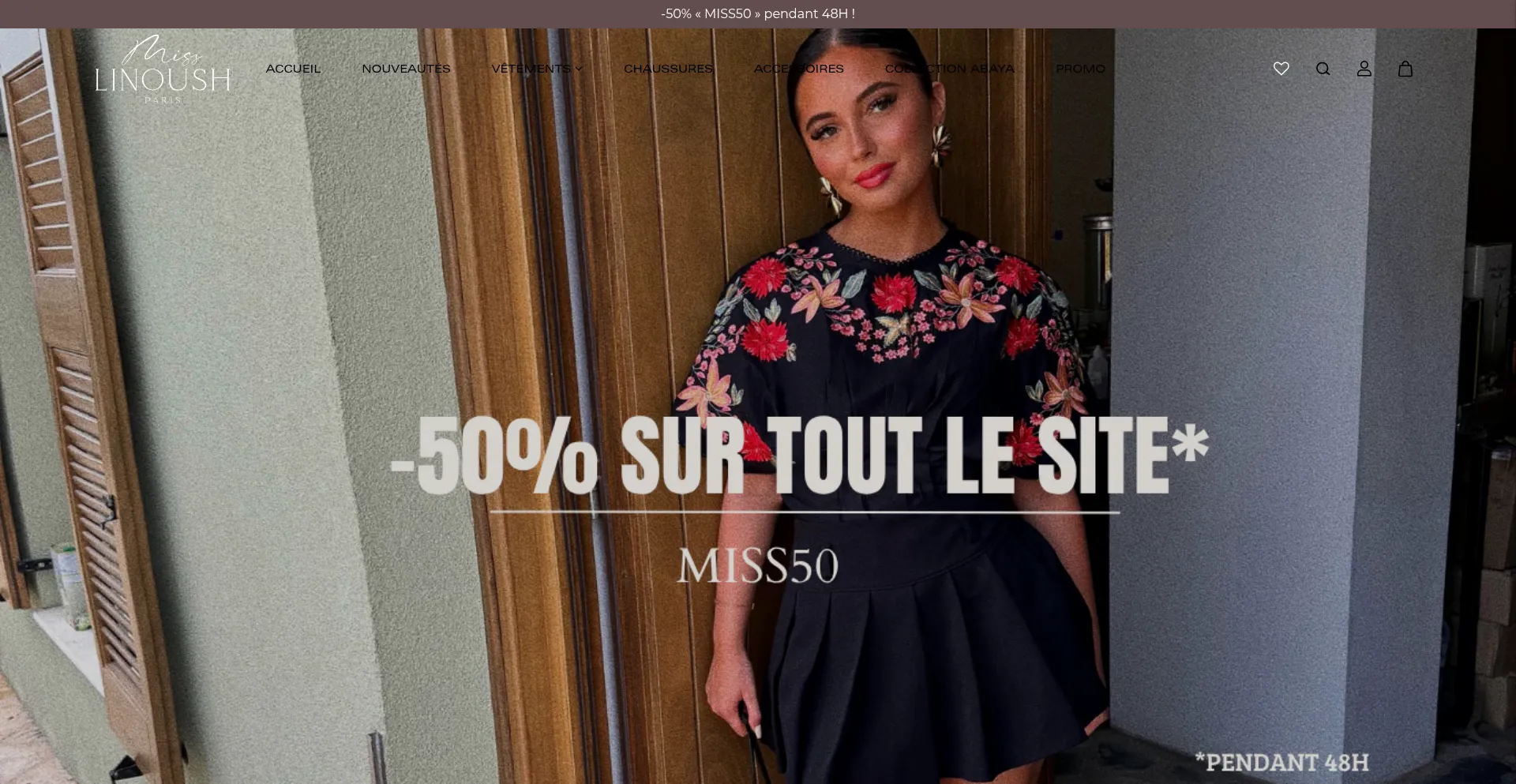 Website screenshot of Misslinoush.com