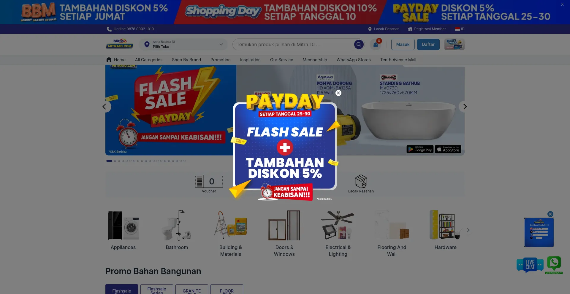 Website screenshot of Mitra10.com