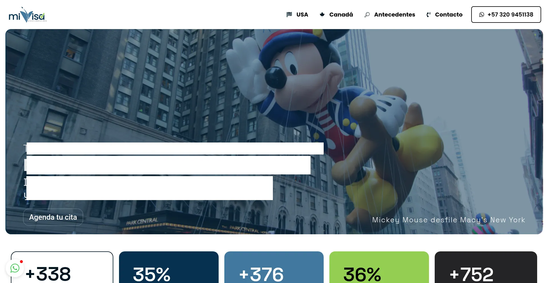 Website screenshot of Mivisa.com.co