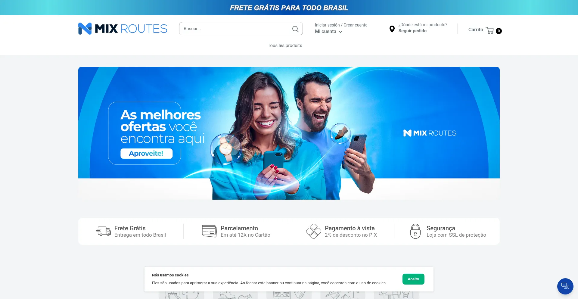 Website screenshot of Mix-routes.myshopify.com
