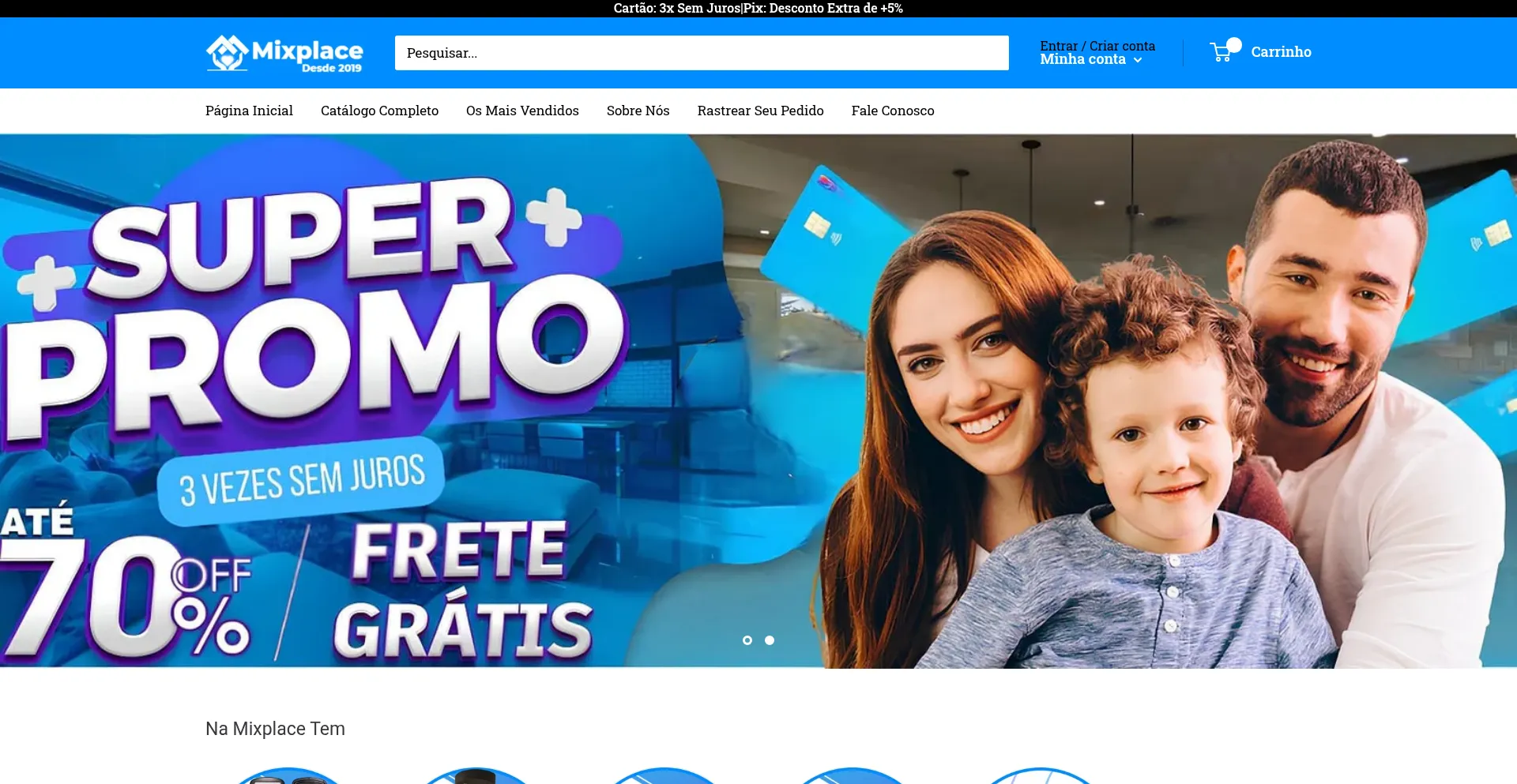 Website screenshot of Mixplace.com.br