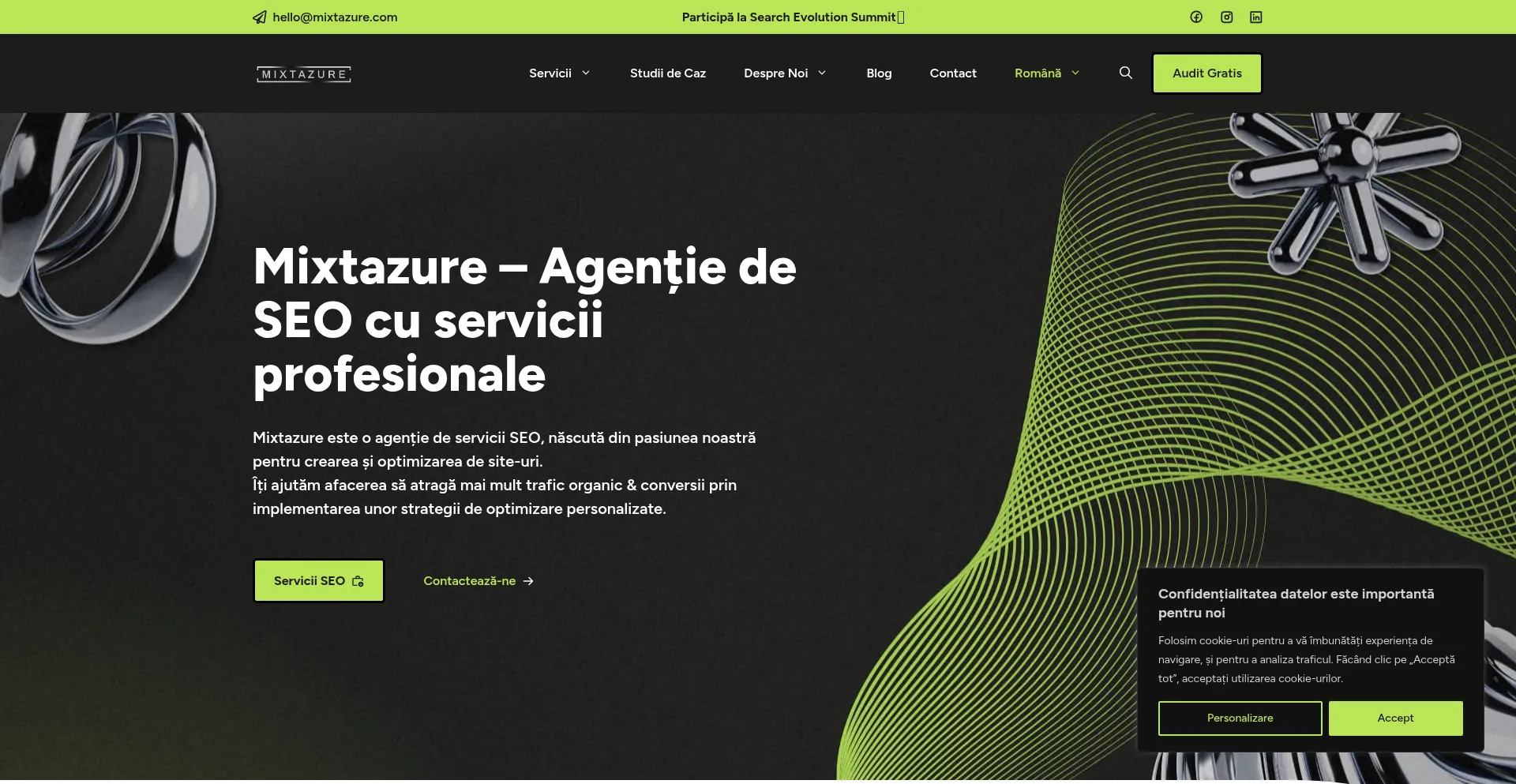 Website screenshot of Mixtazure.com