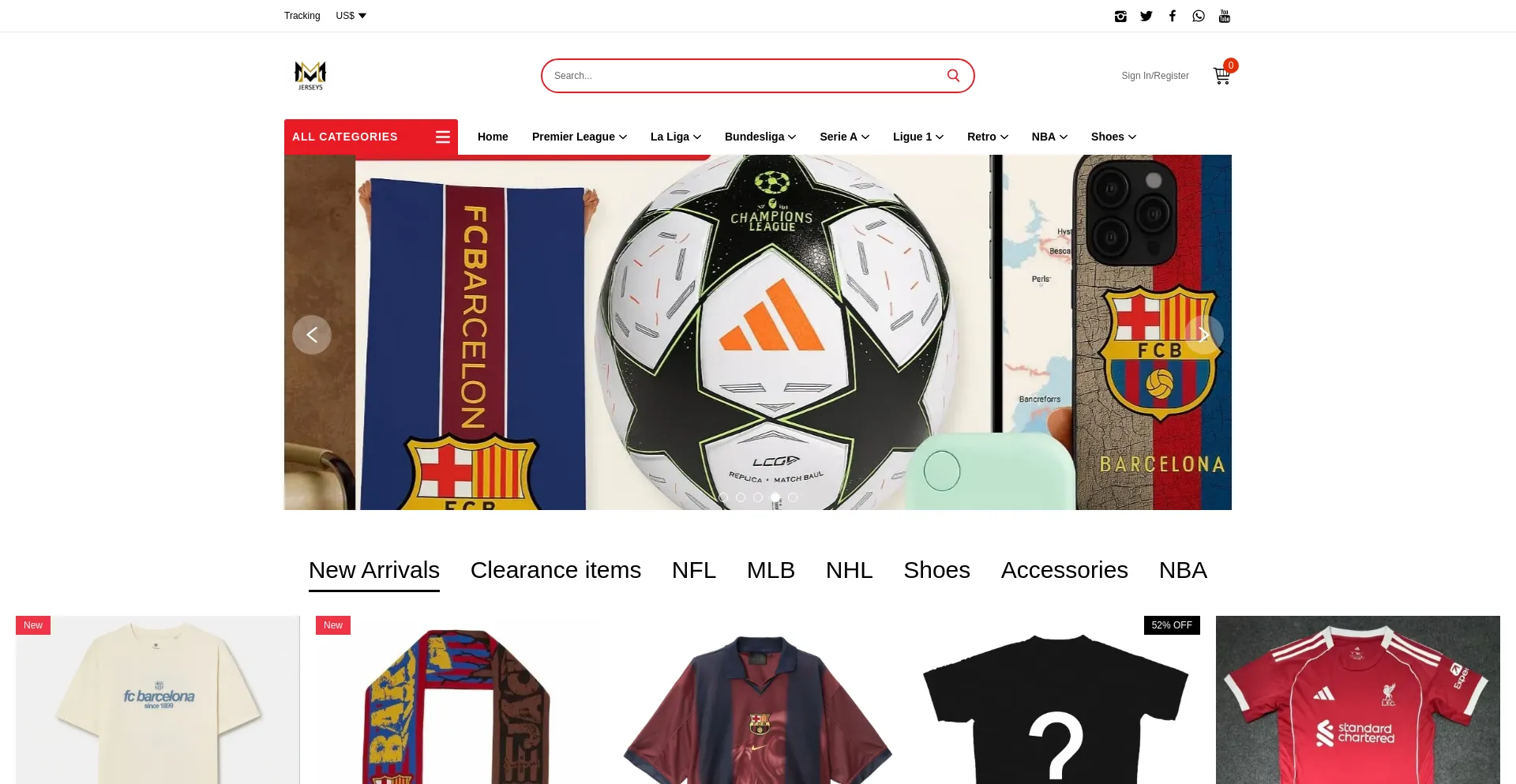 Website screenshot of Mmjerseys1.com