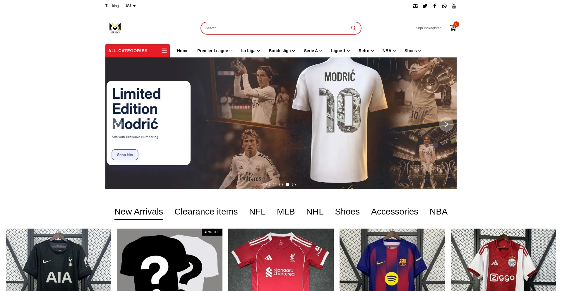 Website screenshot of Mmjerseys3.com