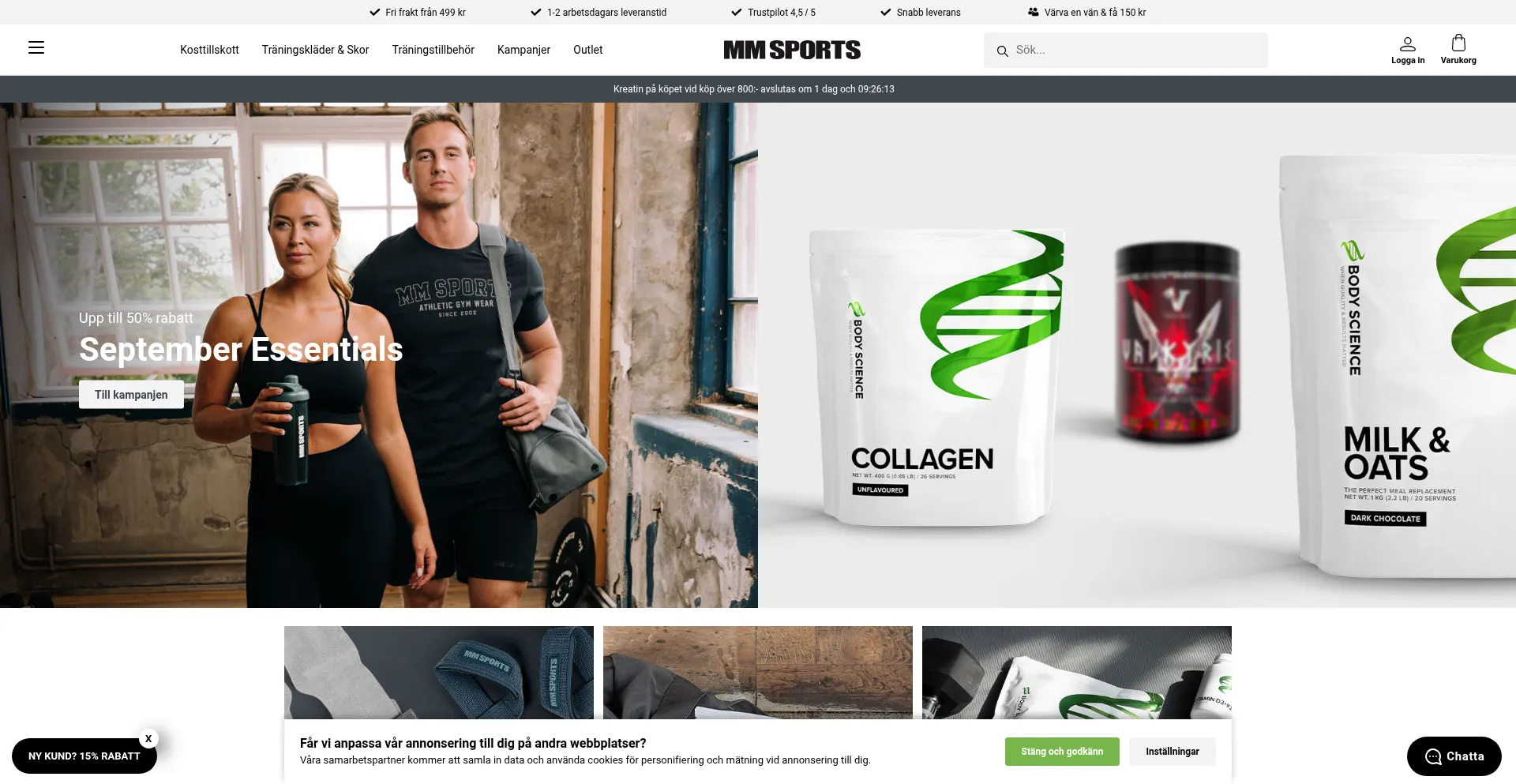 Website screenshot of Mmsports.se