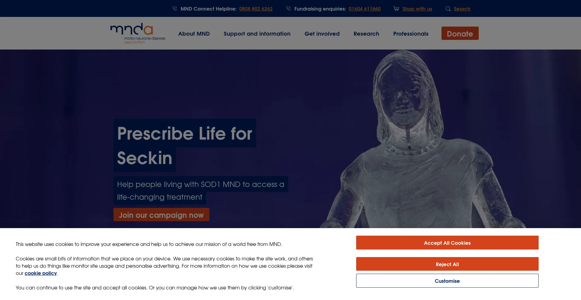Website screenshot of Mndassociation.org