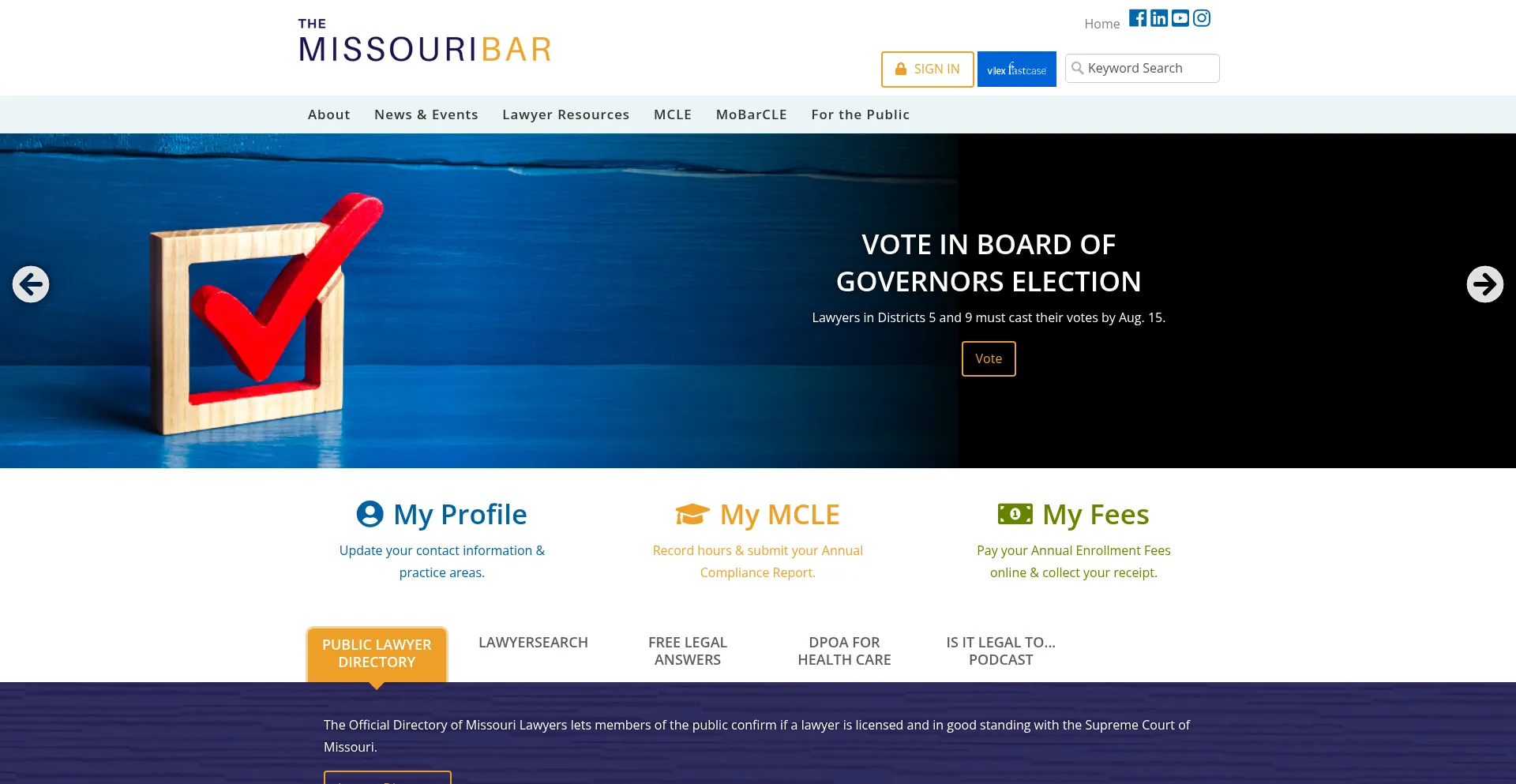 Website screenshot of Mobar.org