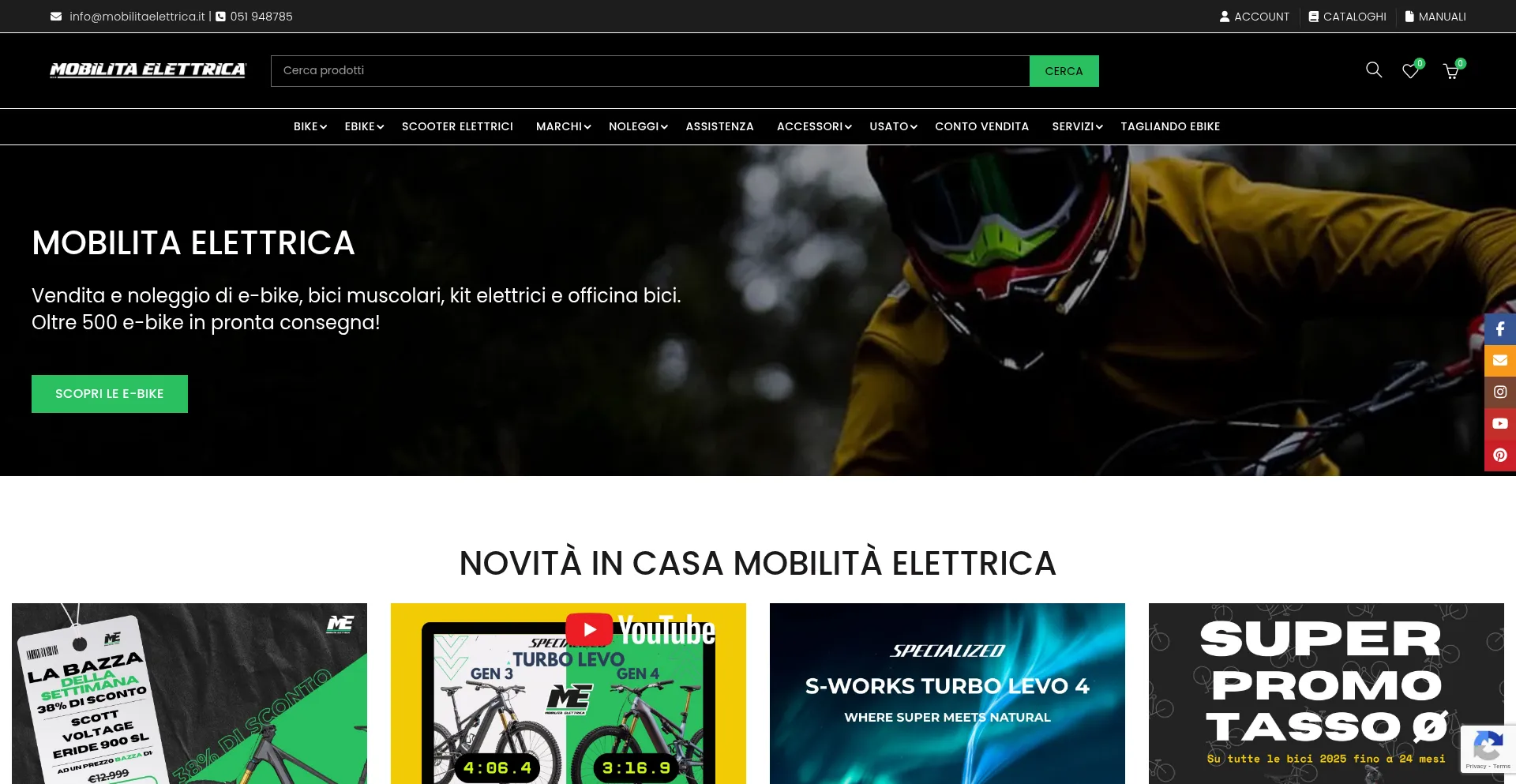 Website screenshot of Mobilita-elettrica.it