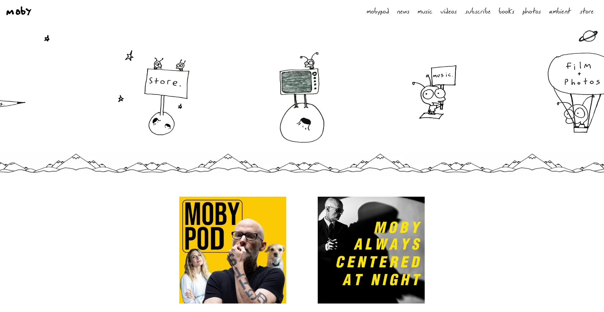 Website screenshot of Moby.com
