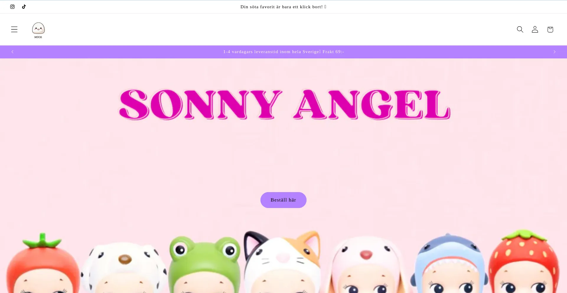 Website screenshot of Mochi.se