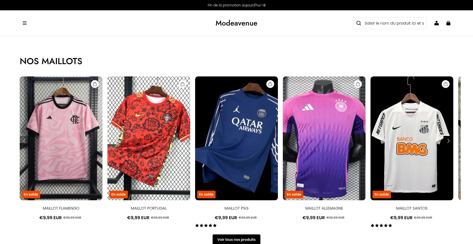 Website screenshot of Mode-avenue.com