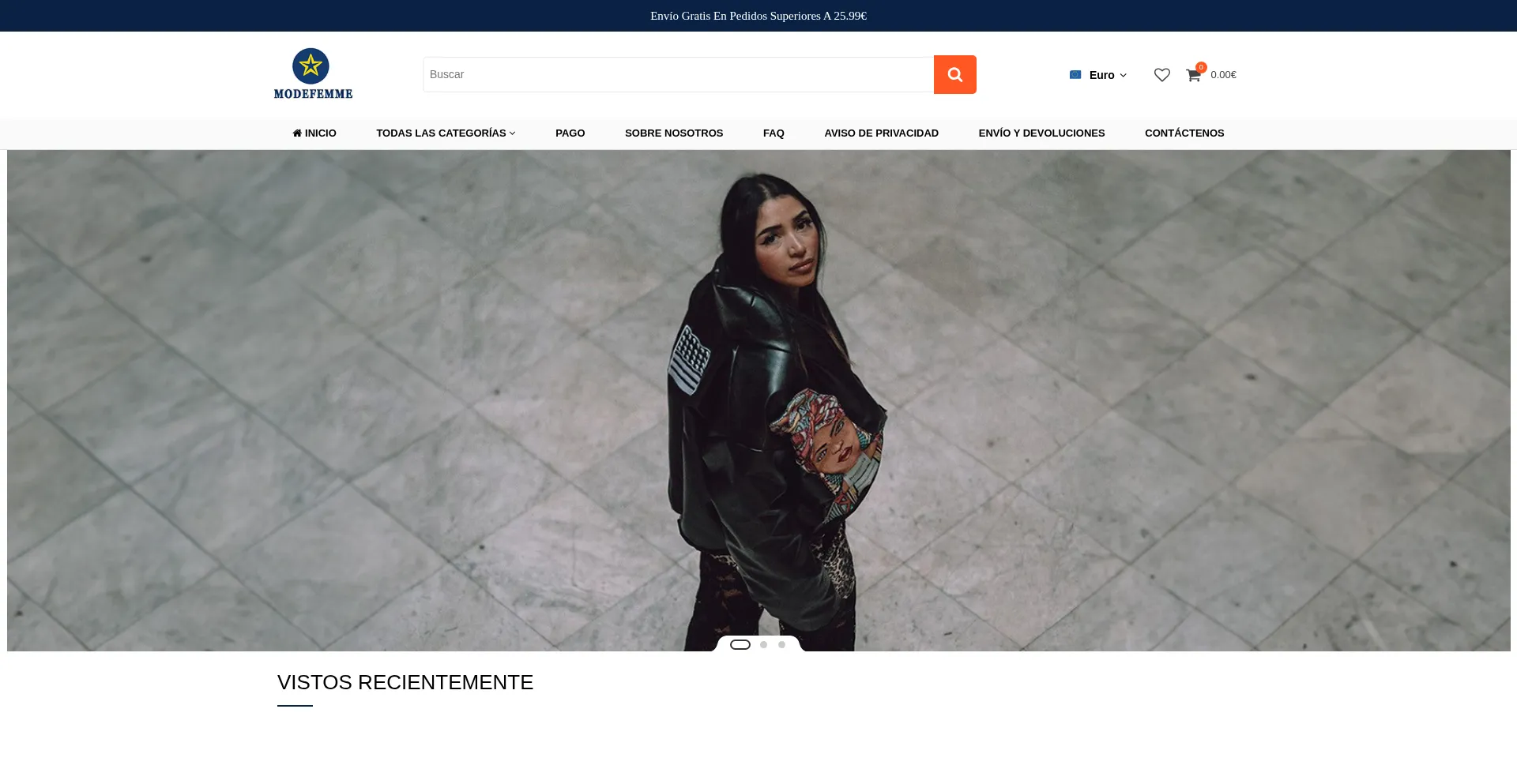 Website screenshot of Modefemmeonline.com