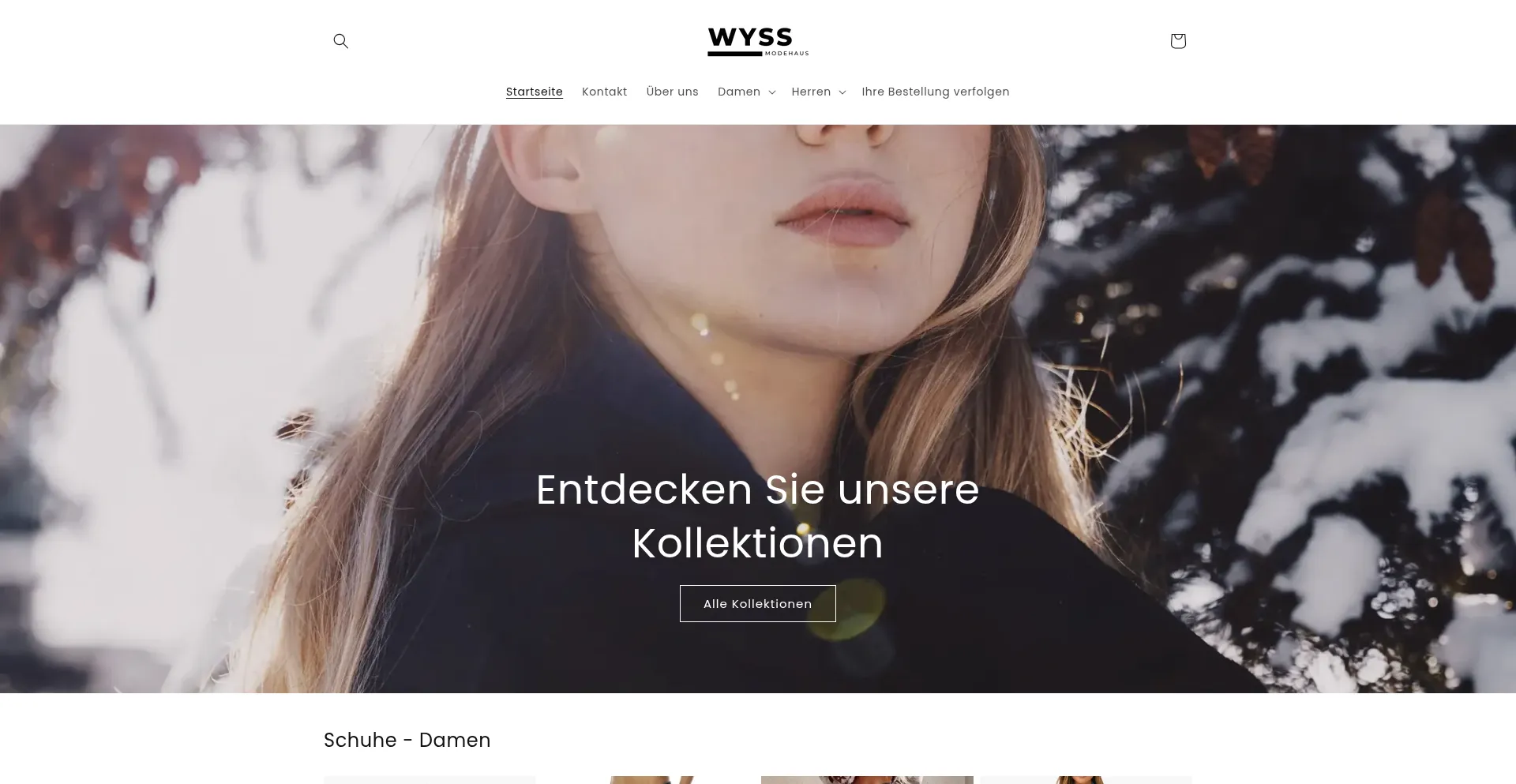 Website screenshot of Modehaus-wyss.ch