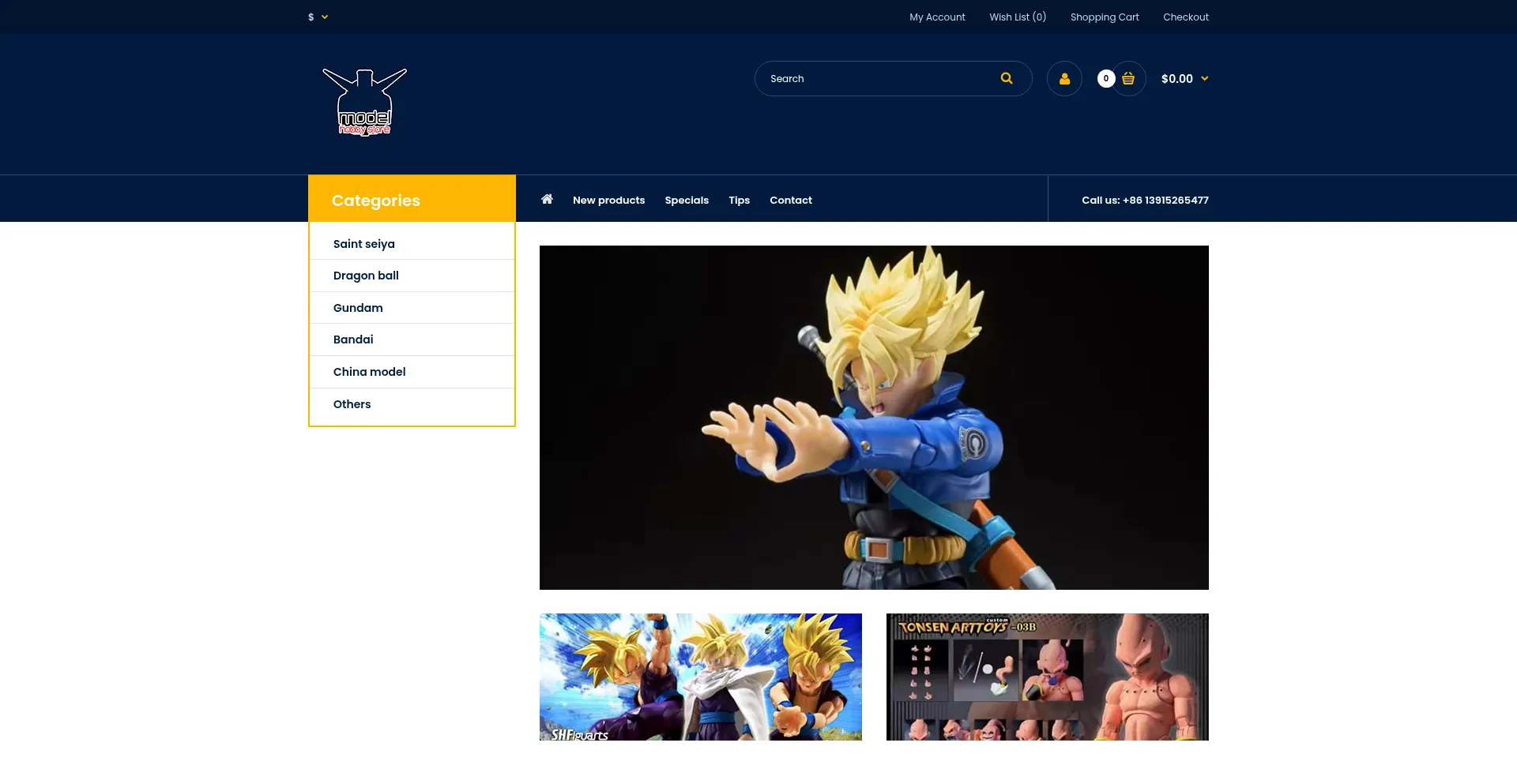Website screenshot of Modelhobbystore.com