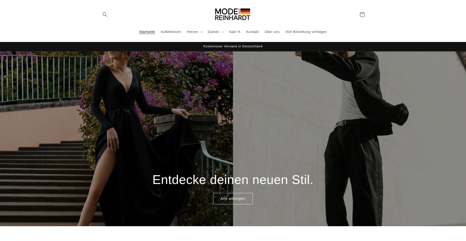 Website screenshot of Modereinhardt.de