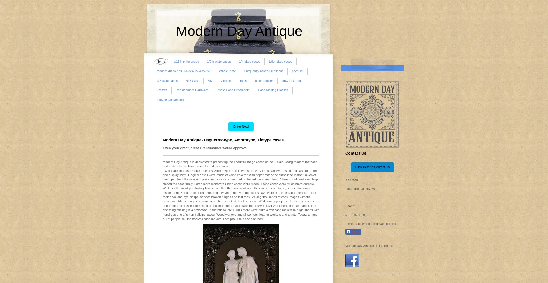 Website screenshot of Moderndayantique.com