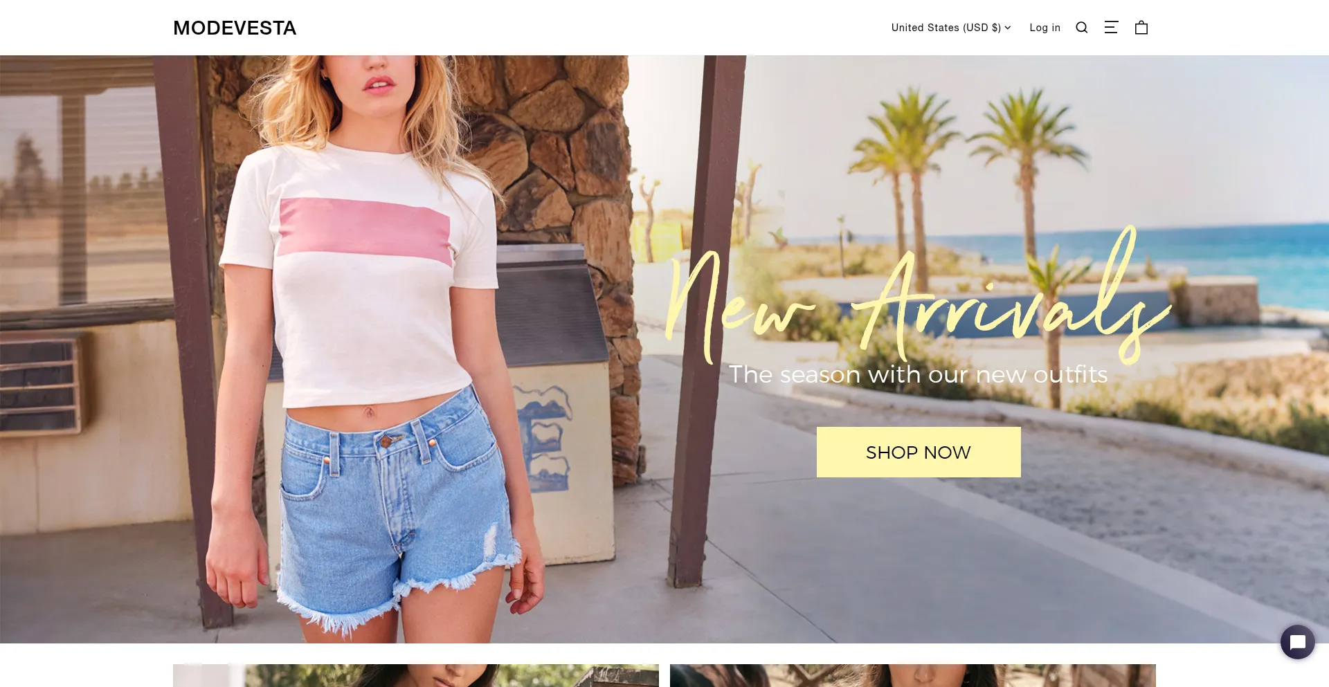 Website screenshot of Modevesta.com