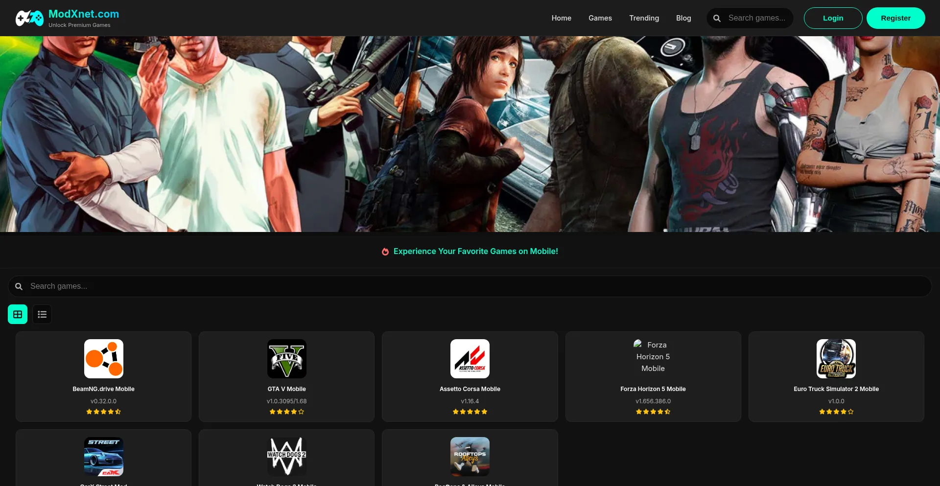 Website screenshot of Modxnet.com