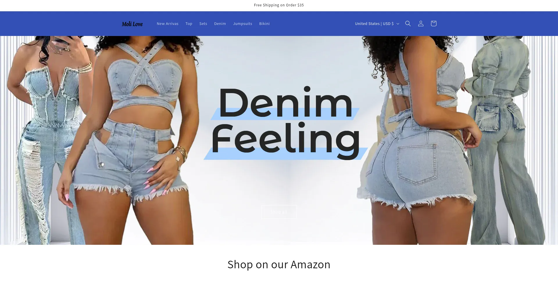 Website screenshot of Molilove.com