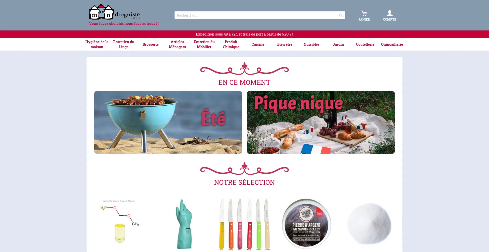 Website screenshot of Mon-droguiste.com