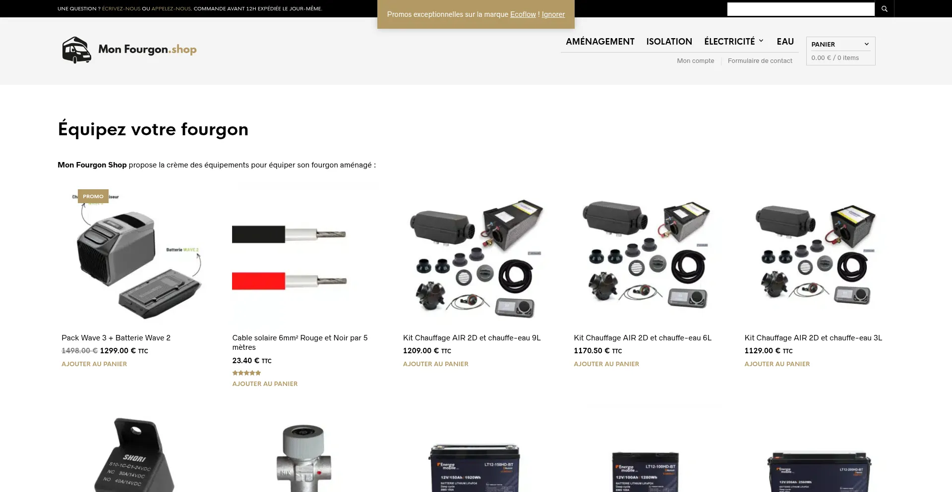 Website screenshot of Mon-fourgon.shop