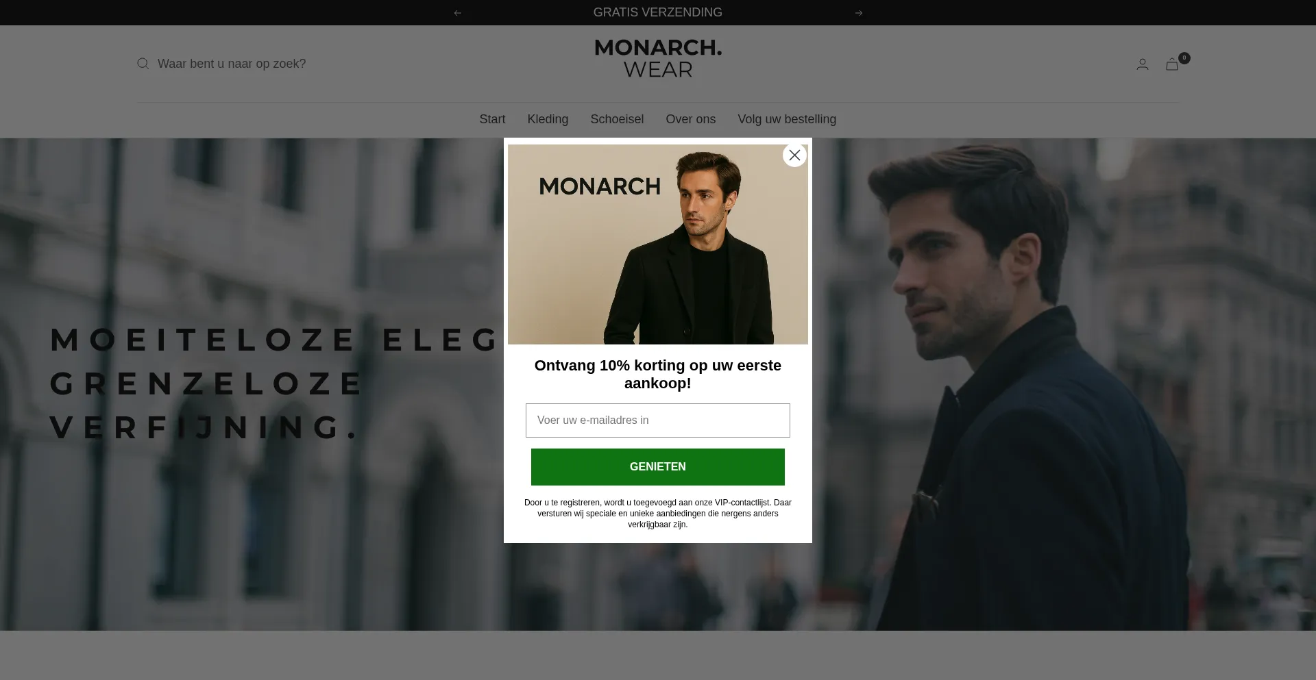 Website screenshot of Monarchwear.nl