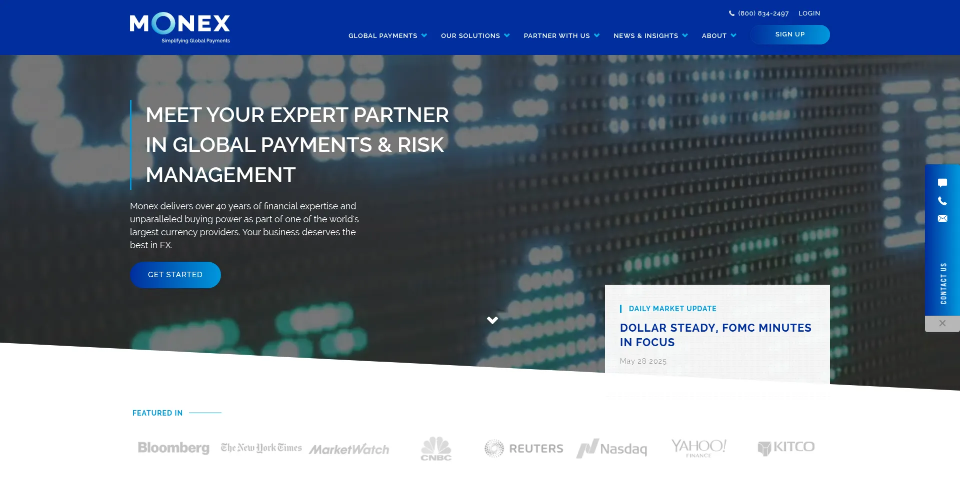 Website screenshot of Monexusa.com