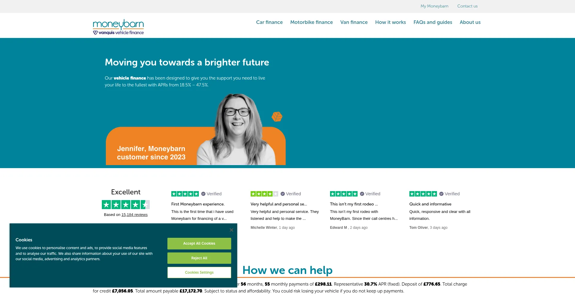 Website screenshot of Moneybarn.com