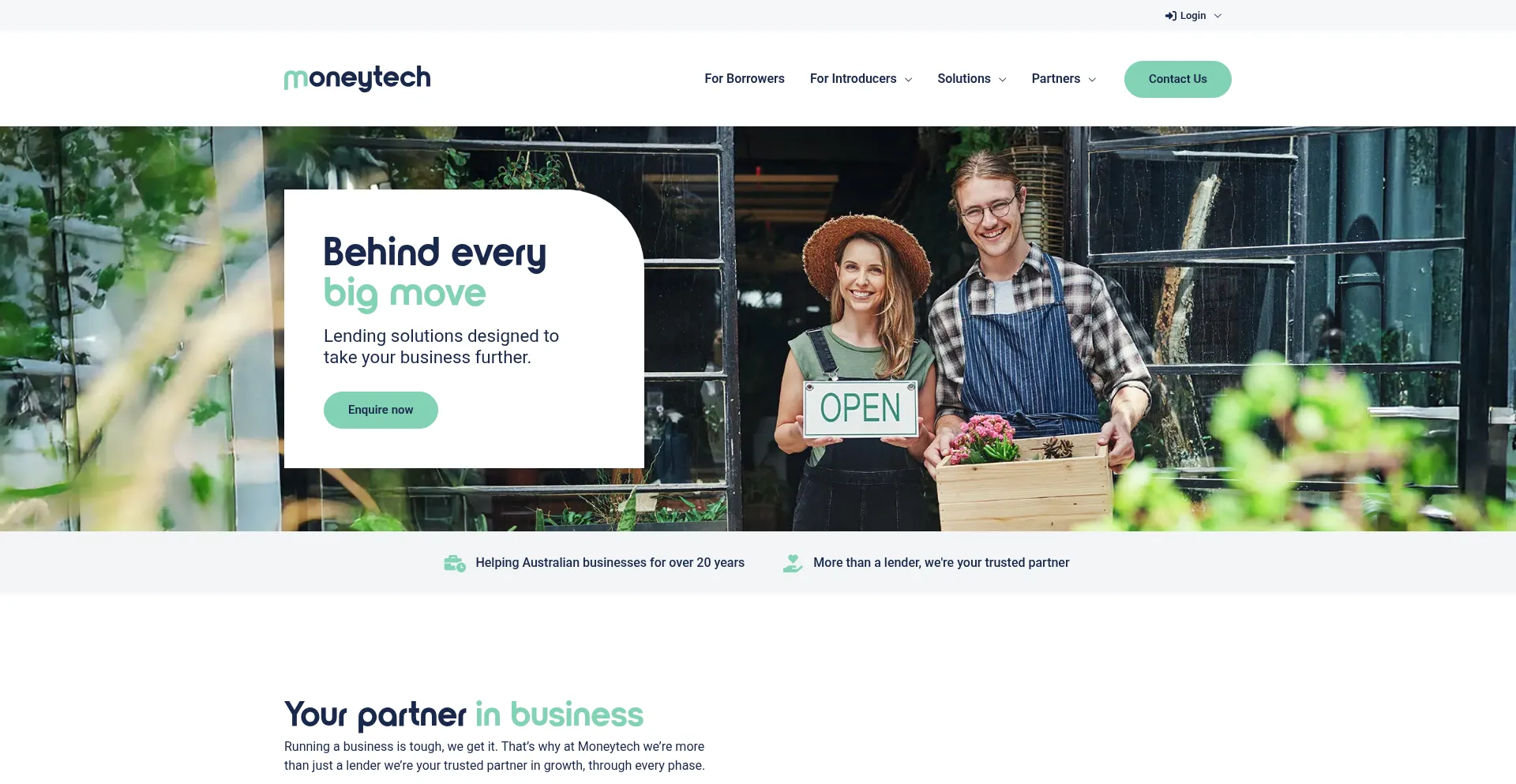 Website screenshot of Moneytech.com.au