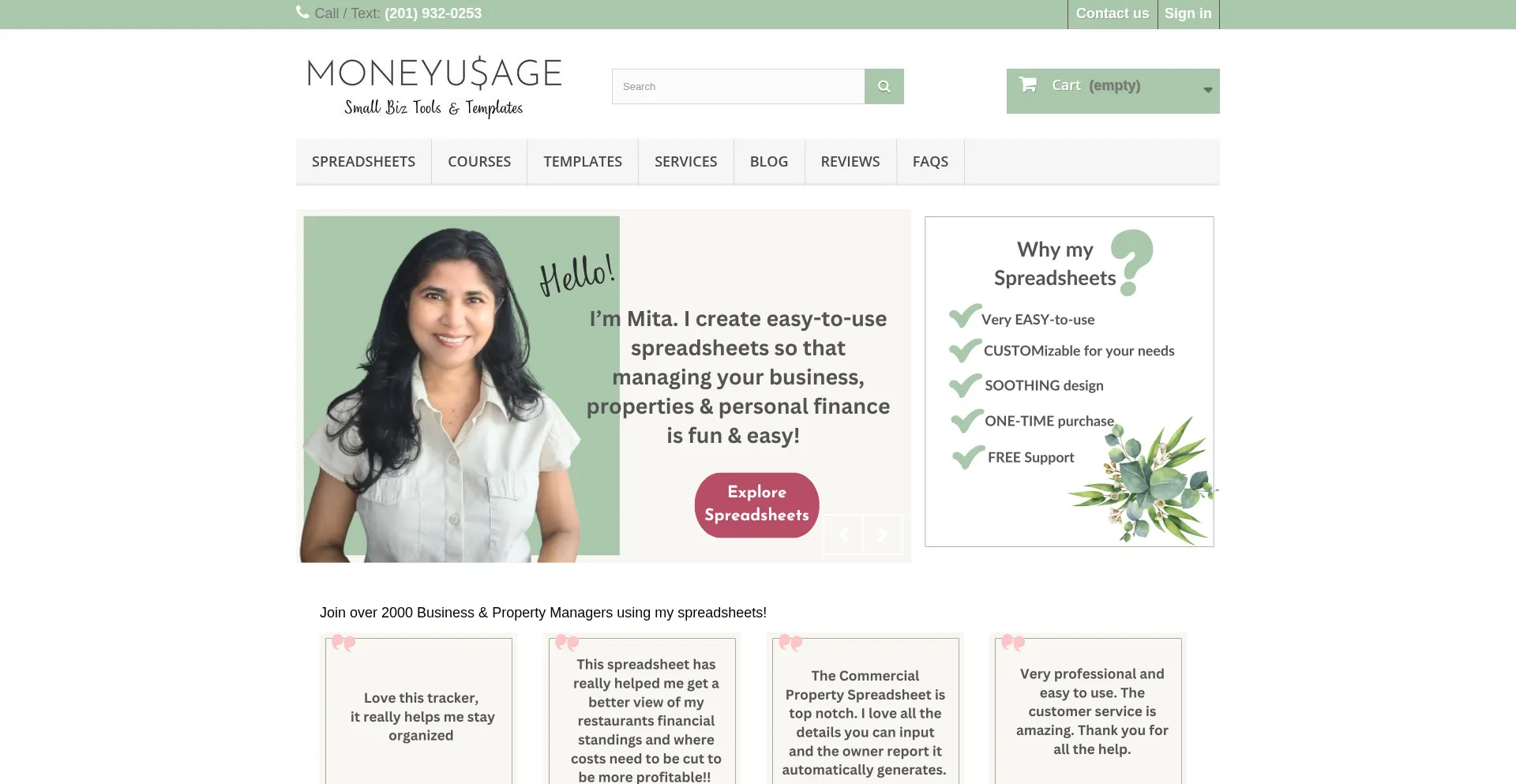 Website screenshot of Moneyusage.com