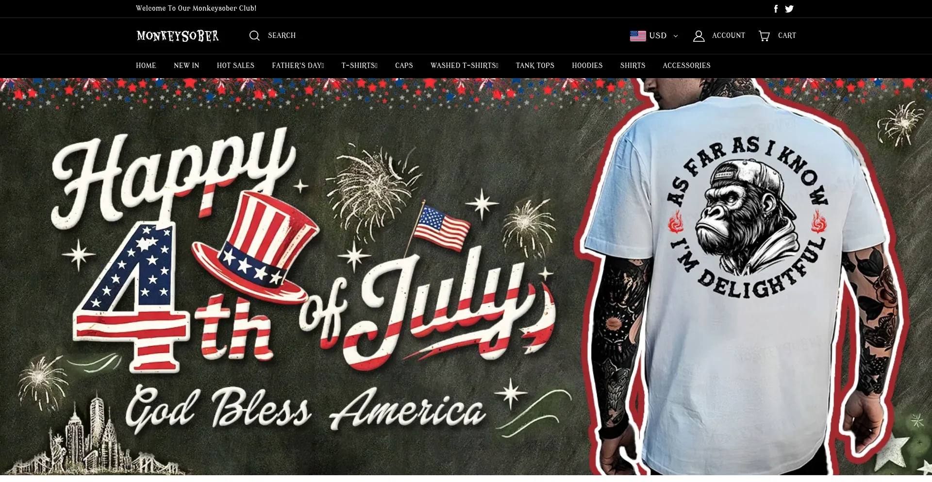 Website screenshot of Monkeysober.com