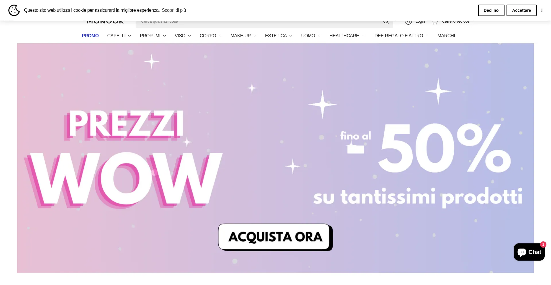 Website screenshot of Monook.it