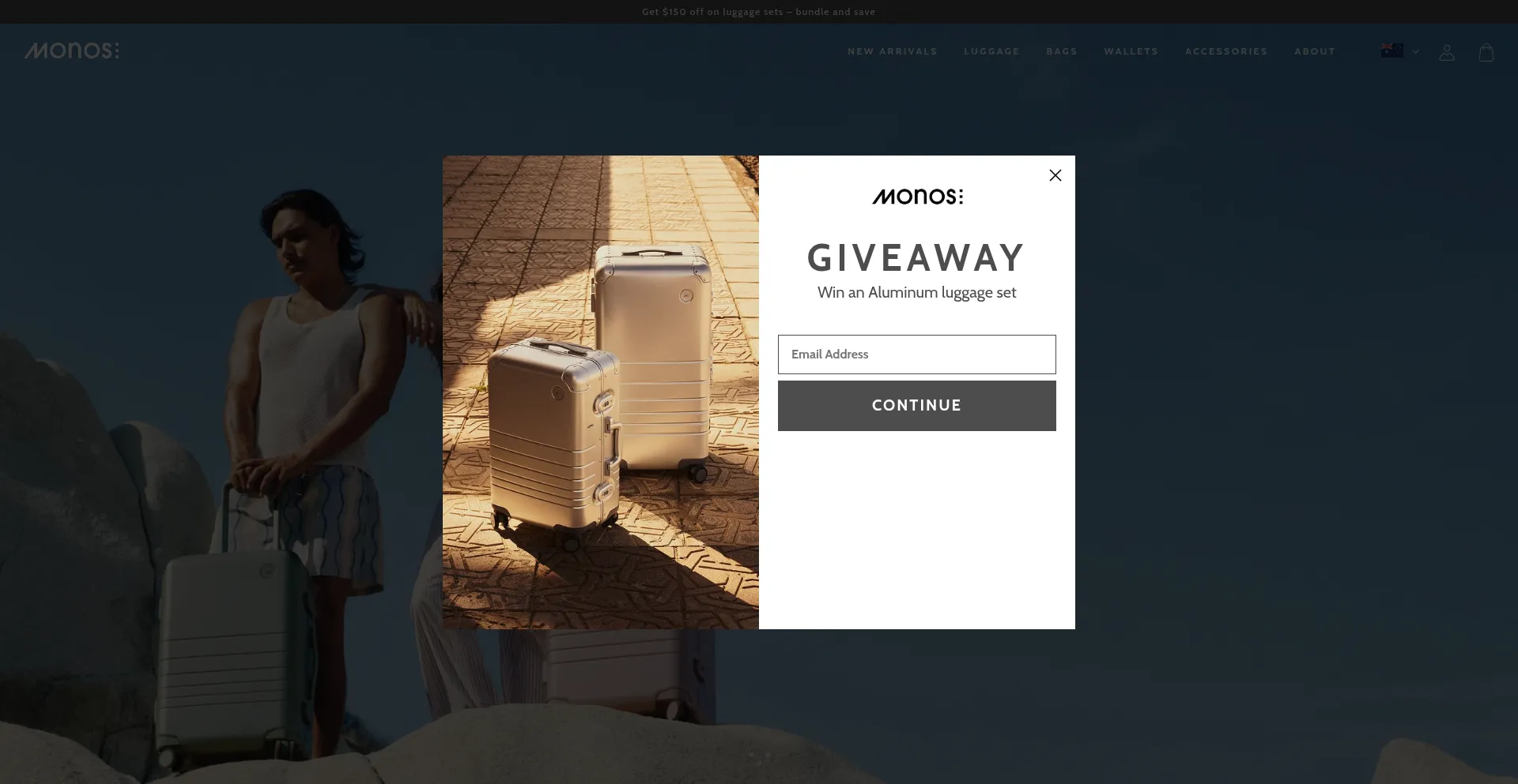 Website screenshot of Monos.au