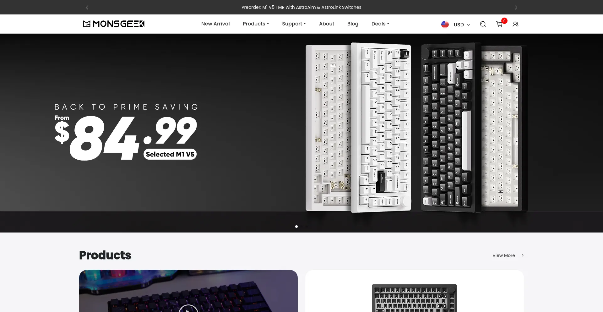 Website screenshot of Monsgeek.com