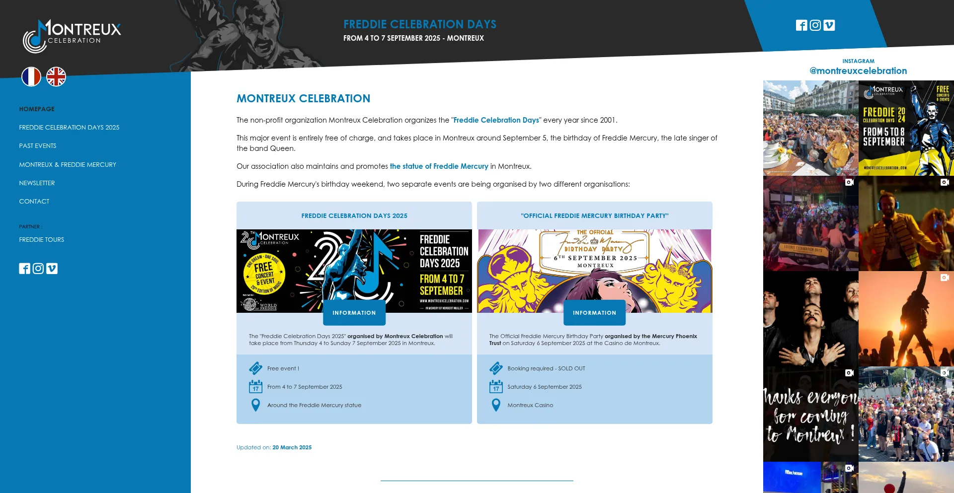 Website screenshot of Montreuxmusic.com