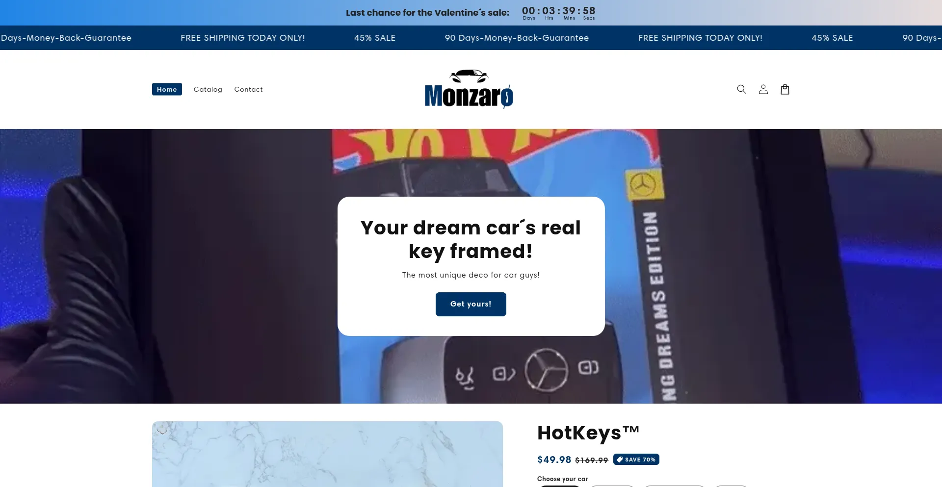Website screenshot of Monzaroofficial.com