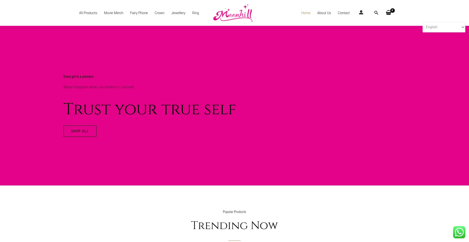 Website screenshot of Moon-hill.com