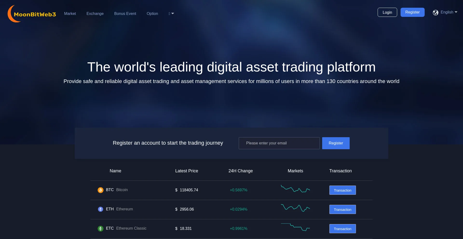 Website screenshot of Moonbitweb3.com
