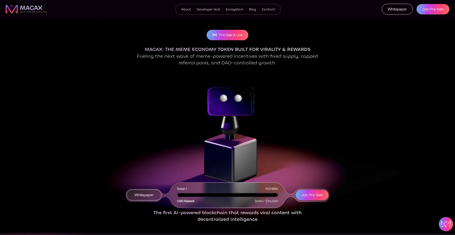 Website screenshot of Moonshotmagax.com