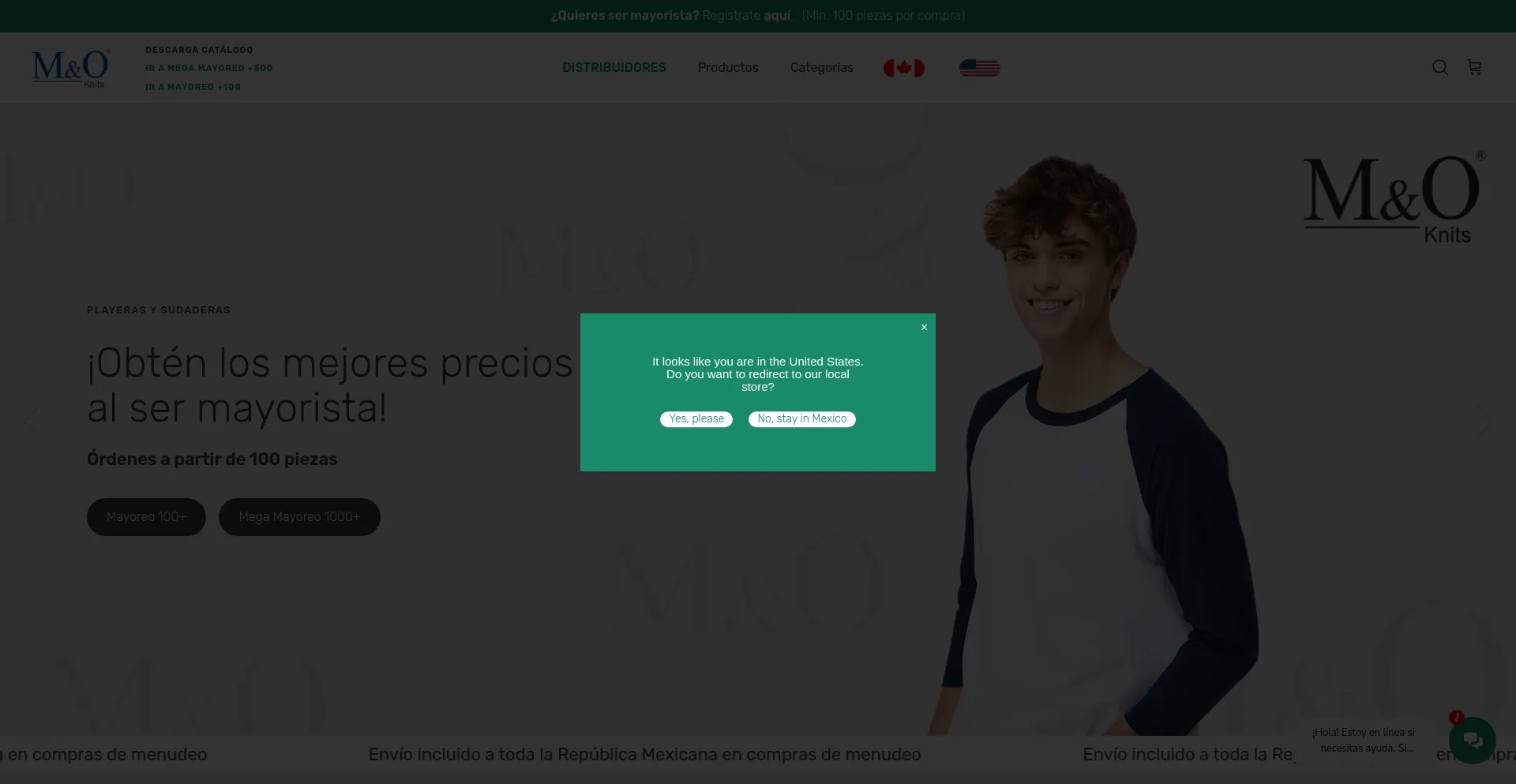 Website screenshot of Moplayeras.com