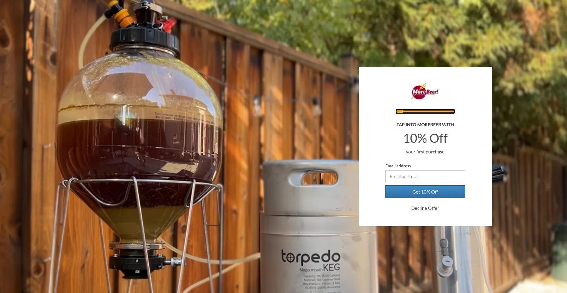 Website screenshot of Morebeer.com