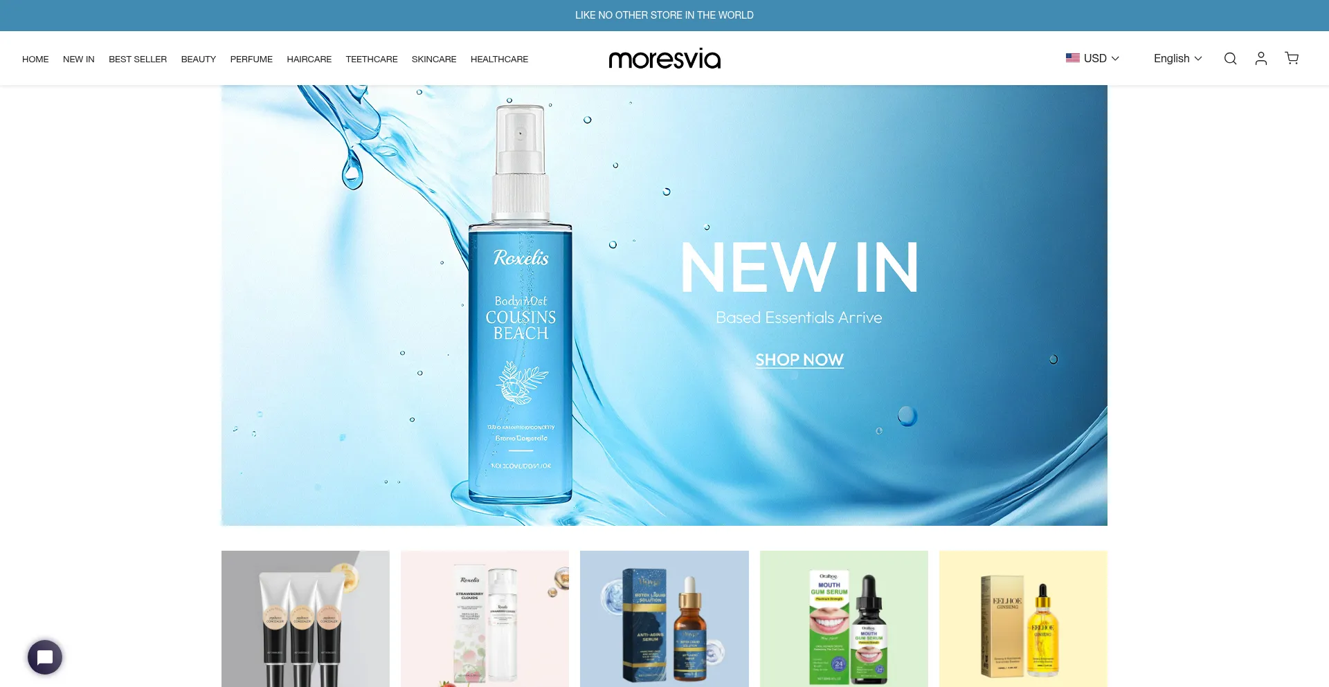 Website screenshot of Moresvia.com