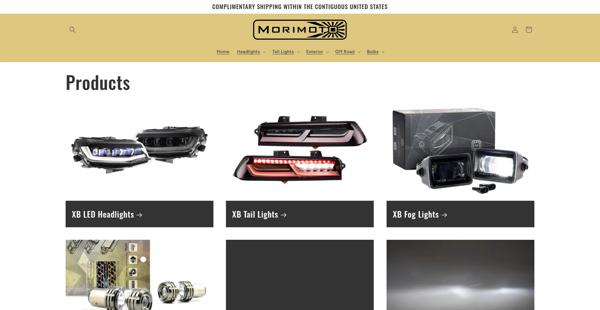 Website screenshot of Morimotolight.com
