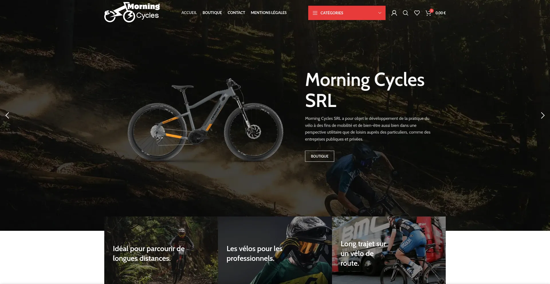 Website screenshot of Morningcycles-srl.be