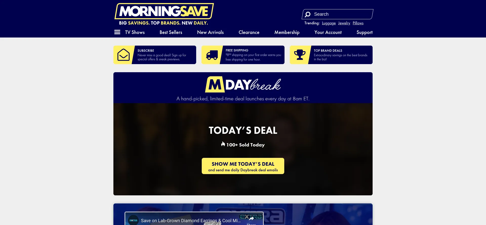 Website screenshot of Morningsave.com