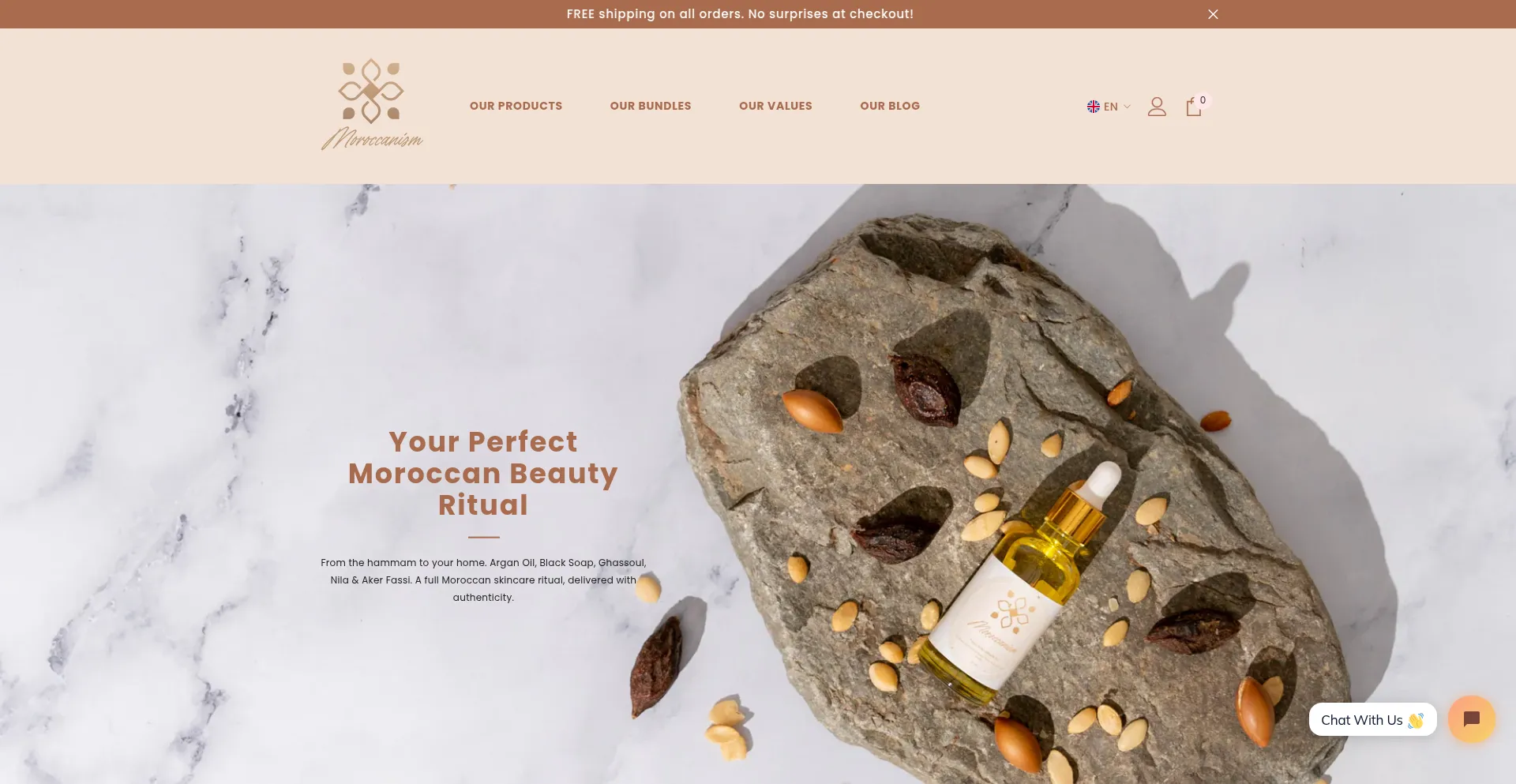 Website screenshot of Moroccanism.ca