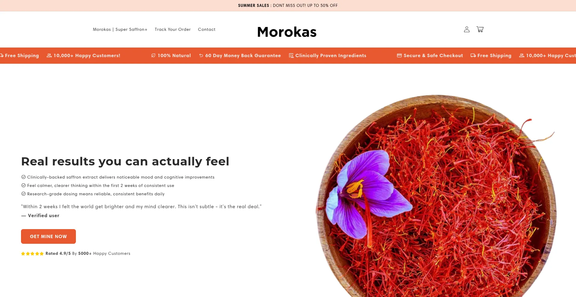 Website screenshot of Morokas.com